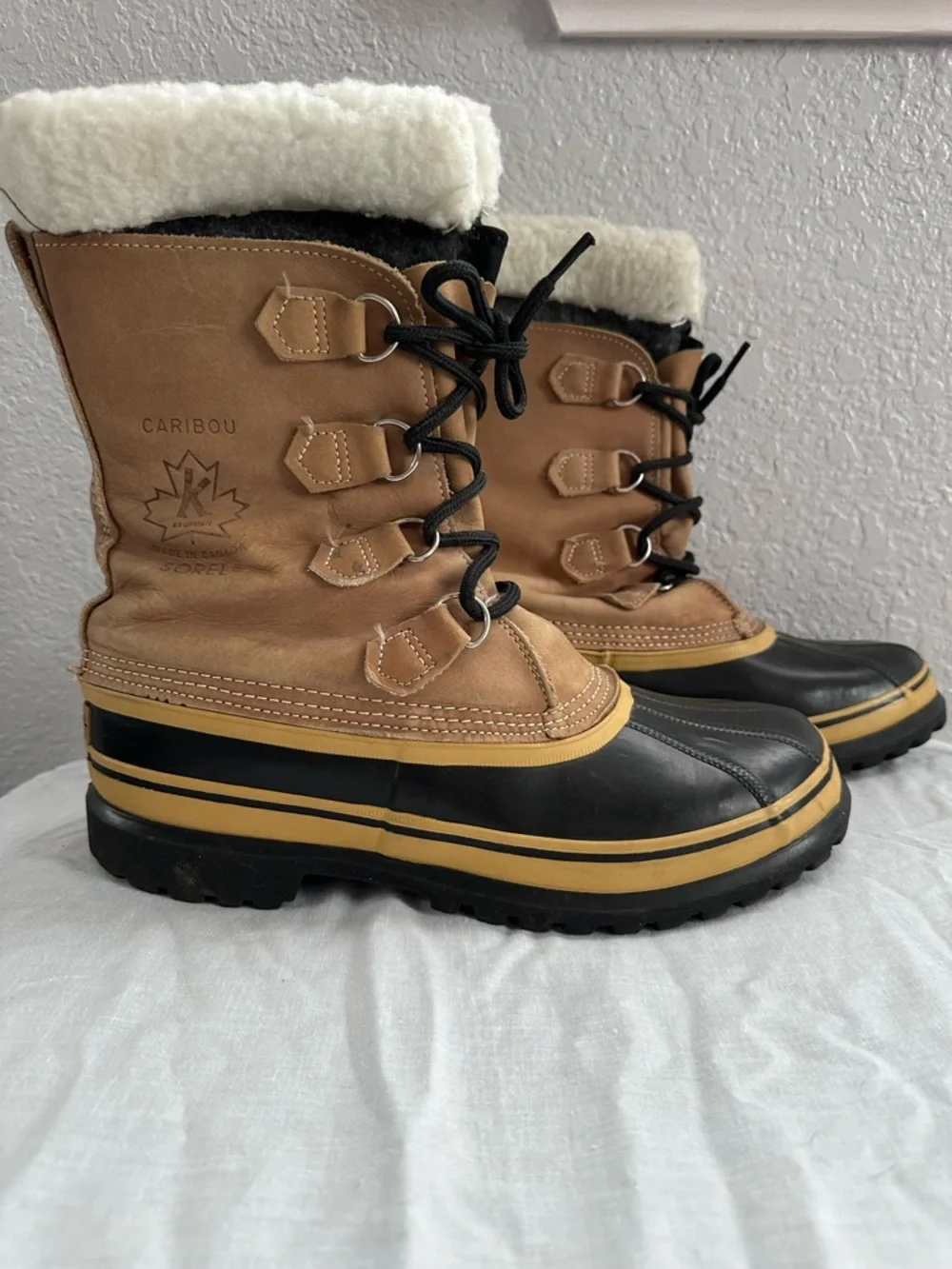 Sorel Caribou Waterproof Snow Boots Men’s 10 Brown Black Winter Duck Boots‎